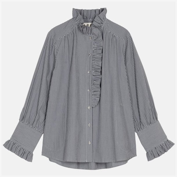 APOF - Skjorte - Annemonne blouse - grey stripe