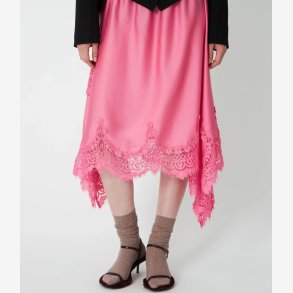 Stella Nova - Nederdel - Asymetric Lace Trimmed Skirt - Amazing Pink