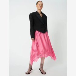 Stella Nova - Nederdel - Asymetric Lace Trimmed Skirt - Amazing Pink