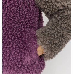 Selfhood - Jakke - Chunky Block Teddy - Dark grey