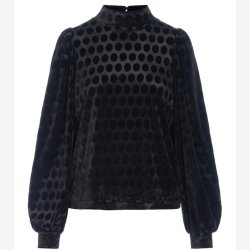 Hunk�n - Bluse - Dottie Highneck - black 