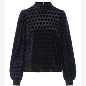 Hunk�n - Bluse - Dottie Highneck - black 