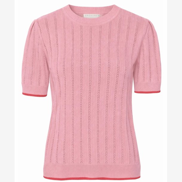 Grobund - Bluse - Almine - soft rose med gul kant