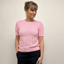 Grobund - Bluse - Almine - soft rose med gul kant