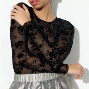 Hunk�n - Bluse - Henry Mesh blouse - Black floral