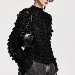 Essentiel Antwerp - Top - Kashvi lace ruffle top - black