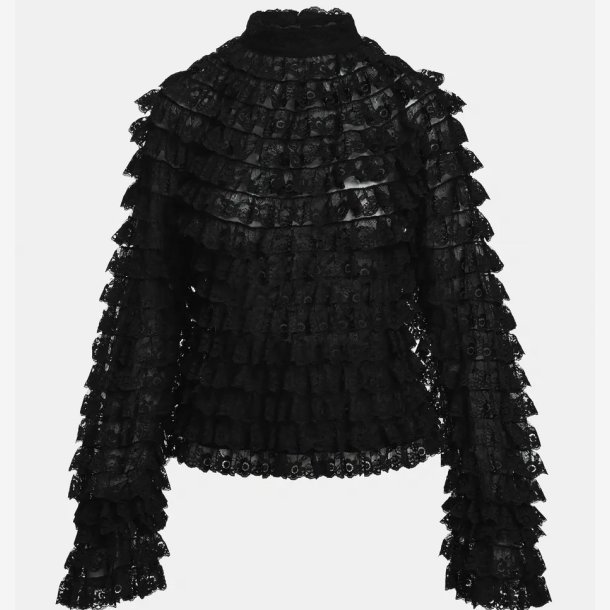 Essentiel Antwerp - Top - Kashvi lace ruffle top - black