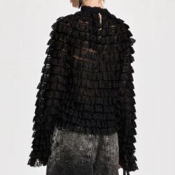 Essentiel Antwerp - Top - Kashvi lace ruffle top - black