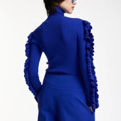 Essentiel Antwerp - Pullover - Kitty Pullover med fl�ser - indigo ink