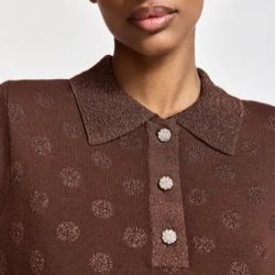 Essentiel Antwerp - Polo - Krab lurex dotted brun