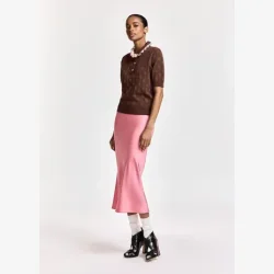 Essentiel Antwerp - Polo - Krab lurex dotted brun