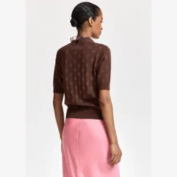 Essentiel Antwerp - Polo - Krab lurex dotted brun