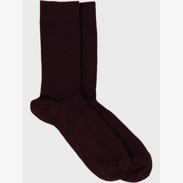 Mrs. Hosiery - Str�mper - Merino fine - Burgundy