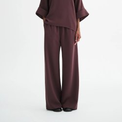 MKDT Studio - Bukser - Palmira crepe georgette - burgundy