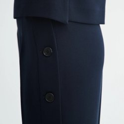 MKDT Studio - Bukser - Panne crepe georgette - navy