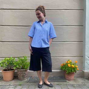 Raffin�e - Skjorte - Regitze - bl� med hvide striber