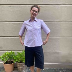 Raffin�e - Skjorte - Regitze - lyser�de, brune striber