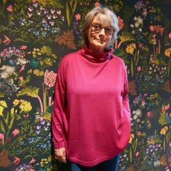 ROBE Rullekrave Strikbluse - Pink - Raffine