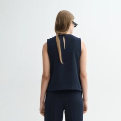 MKDT Studio - Top - Tena crepe georgette - navy