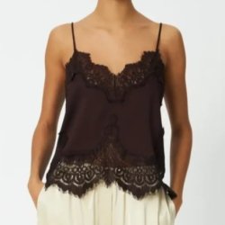 Stella Nova - Top - Delicate lace top - Dark Brown