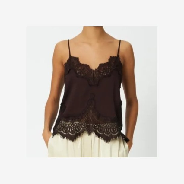 Stella Nova - Top - Delicate lace top - Dark Brown