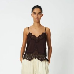 Stella Nova - Top - Delicate lace top - Dark Brown