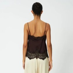 Stella Nova - Top - Delicate lace top - Dark Brown