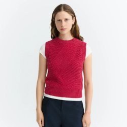 Thinking Mu - Vest - Kaia knitted vest - Red