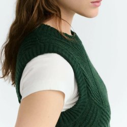Thinking Mu - Vest - Kaia knitted vest - Green