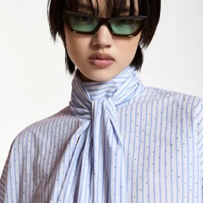 Essentiel Antwerp - Skjorte - Kefir pussy bow tie top - lysebl�/hvid