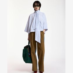 Essentiel Antwerp - Skjorte - Kefir pussy bow tie top - lysebl�/hvid